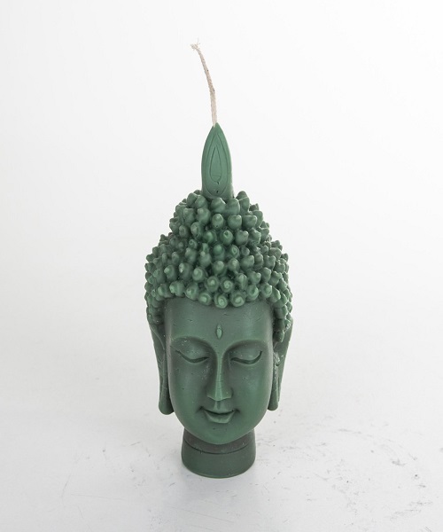 Buda Büst Yeşil Mum